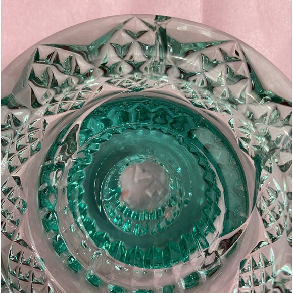 VINTAGE TURQUOISE CANDLE HOLDERS BY BALI GLASS INDONESIA - Picture 3 of 7